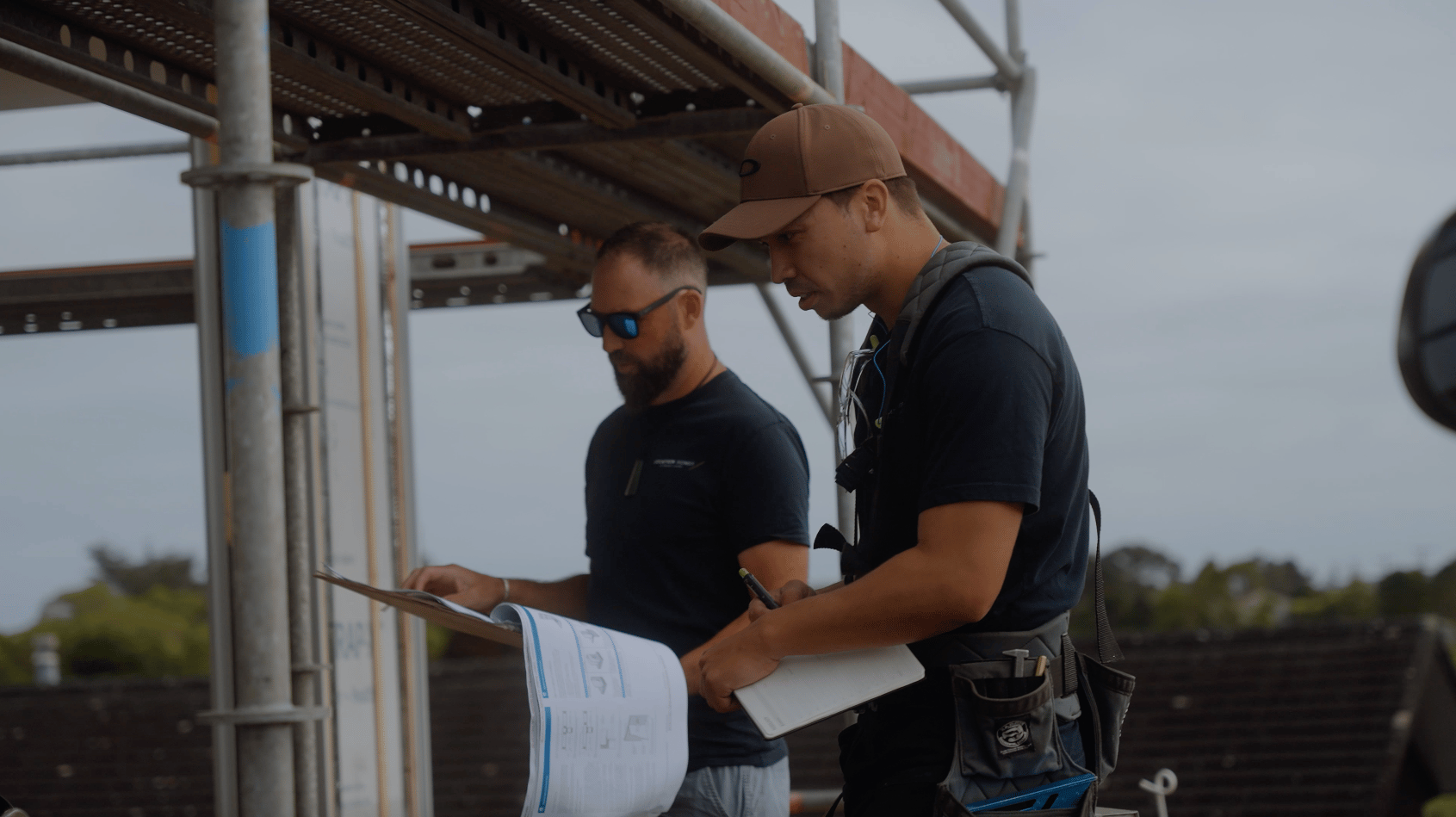 Project Manager and Builders on site
